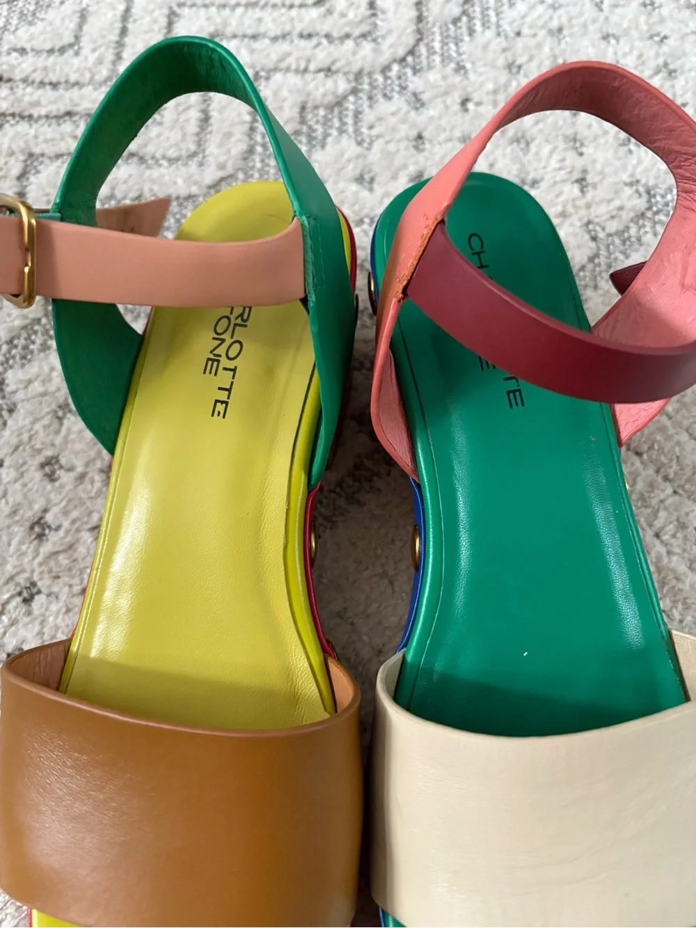 Charlotte Stone Allie Platform Sandals Size 8 Mutli Color